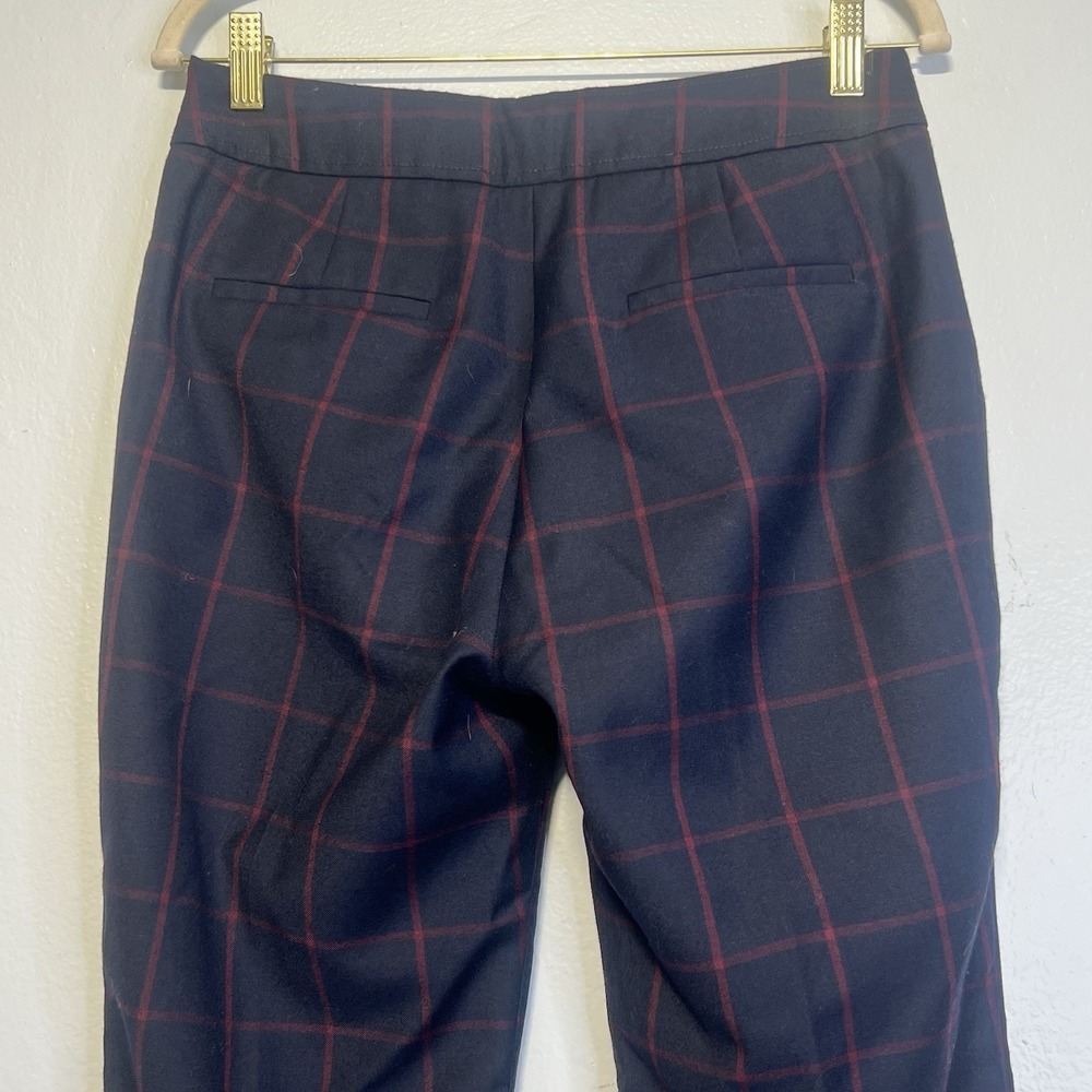 J.Crew Windowpane Plaid Wool Blend Bootcut Dress pants Sz 4 Long 34"‎ Classic - Picture 6 of 15